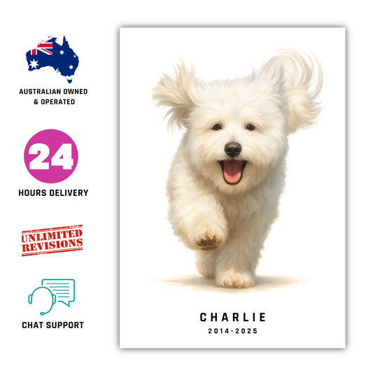 Custom Pet Memorial Portrait – Painting Tribute for Dogs, Cats & Cherished Pets